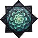 Flow Star Blacklight (UV Reactive) Beginners Spinning Cloth to Sided Print Flow Toy Fingertip Rotating Dapo Star Green (R05-style5)