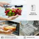 2 Pack Large Glass Food Storage Containers with Lids 85oz/10.5cup Big Airtight Storage Containers for Rotisserie Chicken Meal Prep Leftovers, BPA Free & Leak Proof, Microwave, Oven Safe (gray), 3.6 inches x 2.2 inches