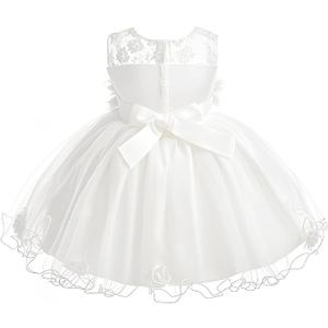 Toddler Girl Tulle Sleeveless Bow Princess Party Wedding Pageant First Birthday Party Lace Dress Size 110