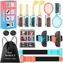 Larstylee Switch 2 Sports Accessories Bundle for Christmas Gift, Switch 2 Sports Game Family Party Kit with Carry Bag & Game Card Case