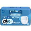FitRight Adult Incontinence Underwear, Heavy Absorbency, 3X-Large, 75"-94" Waist (20 Count)