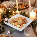 4 Pcs Christmas Hand-Painted Ceramic Christmas Tree Decor Ceramic Mini Plate Decor Red Bow Bell Santa Hat for Serving Dishes Platter Home Party Supply