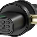 Door Lock Knob with Keypad Keyless Entry Door Knob Electric Coded Indoor Door Knob for Interior Doors Thickness up to 2-1/4", Bedroom, Home Office, Garage, 4xAA Alkaline Battery, M1 Black