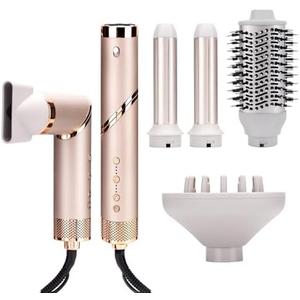 Hupifaz 5 in 1 Hot Air Styler and Blow Dryer Brush, Auto Wrap Airstyler with Diffuser, High Speed 110000 RPM Flex Hair Dryer, Fast Drying Multi Style for Straight, Volumize, Wavy and Curly
