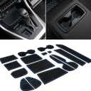 for Toyota RAV4 Accessories 2025 2024 2023 2022 2021 2020 2019 and 2021-2025 RAV4 Prime Custom Fit Cup Holder Center Console and Door Pockets Mat Pad (17Pcs Set, Blue Trim)