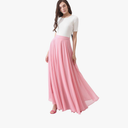 CHICWISH Women's Timeless Favorite Chiffon Maxi Prom Party Skirt, Pink