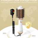 Plavogue Dual Voltage Blow Dryer Brush for European Travel,110V-240V Hot Air Brush with Volumizer, Negative Ionic Anti-Frizz - Styling Brush with Ceramic Coating for Long/Mid Hair Types, Oval Shape