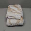 DEXI Soft Plush Bathroom Mat, Non Slip Washable Bath Rug, Absorbent Bathmat for Shower Tub Sink Toilet, 24x43, White and Beige