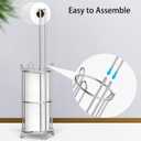 Meangood Toilet Paper Holder Stand, Freestanding Toilet Paper Holder Silver