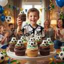 2 x 25 Pcs Soccer Cake Topper, Soccer Ball & Player Figure Cupcake Decorations for Soccer Birthday Party Sport Party Supplies