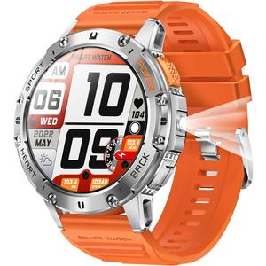 Military Smart Watches for Men with Bluetooth Call, 1.43" AMOLED Waterproof Smartwatch with Flashlight, 111 Sport Modes, 530mAh Heart Rate/SpO2/Sleep Monitor Fitness Tracker for Android iOS