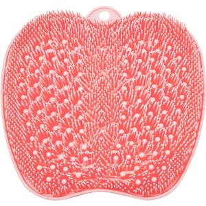 BESKAR XL Large Foot Scrubber Mat for Use in Shower - Shower Foot Cleaner to Eliminate Calluses Dead Skin, Foot Massager Mat for Men & Women to Soothe Achy Feet, Non Slip Suction Cups (Pink)
