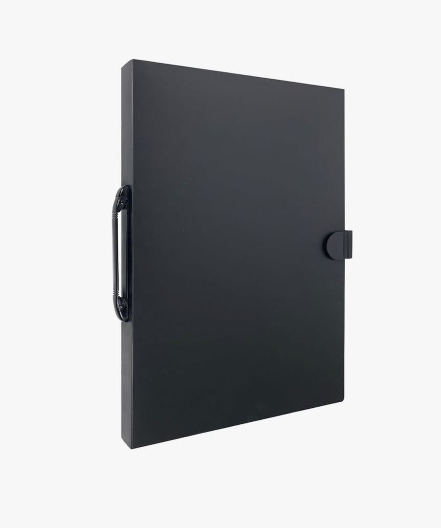 JJRING 16x22 Art Portfolio Folder for Diamond Painting, 40-Pocket Portfolio Binder Featuring Clear Plastic Sleeves, Display Book with Handle for Artwork and Document Storage, Black