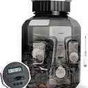 X-Large Piggy Bank for Adults Kids, Vcertcpl Digital Coin Counting Bank with LCD Counter, 2.4L Capacity, Great Coin Counter Bank Money Counting Jar with Total Amount Displayed, Bank for All US Coins (Gray)