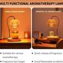 Candle Warmer Lamp, Electric Candle Lamp Wax Melt Warmer for Soy Wax Jar with 2 Light Bulbs, 4 Timer & 4 Dimmer, Birthday, House Warming Gifts New Home (Champagne Rose)