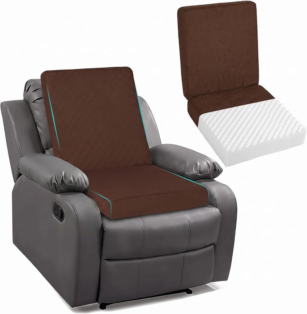 Ganondorf Extra Large Egg Crate Recliner Seat Cushion for Elderly Breathable Mesh Booster Foam Cushion, Pressure Relief for Long Sitting Orthopedic Chair Cushion for Recliners Office Chairs, Coffee