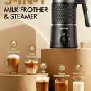 5 In 1 Milk Frother, Electric Milk Frother and Steamer 11.8oz Automatic Milk Steamer Hot & Cold Foam Maker, Milk Warmer Dishwasher Safe & Silent Working for Coffee,Latte,Cappuccino,Hot Chocolate