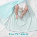 0.5 TOG Rayon from Bamboo Sleep Sack, 2-Way Zipper Dual Layers Baby Wearable Blanket for Infant/Toddler, Shower Gift (Pastel Blue)