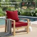 LAGRATY Outdoor Chair Cushions for Patio Furniture24" x 24" Deep Seat Cushions with Backrest for Couch Sofa Chair - Waterproof Fade-Resistant Patio Cushion(Set of 4,Red)