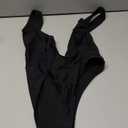 Viottiset Women's Halter 2 Piece Swimsuit Brazilian High Cut Bikini Set Sexy Push Up (Medium, Black)