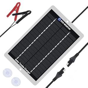 ECO-WORTHY Solar Battery Charger 12 Volt Waterproof Portable Power Solar Panel Solar Trickle Car Battery Charger Maintainer for Car Truck Boat RV Motorcycle Marine Trailer Battery，Plug and Play