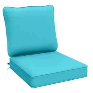 Outdoor Seat Cushion Set 19 L X 19 W X 4 H Inch Waterproof & Fade Resistant Patio Furniture Cushions with Removable Cover with Non-Slip Pads and Straps for Sofa Chairs, Chairs