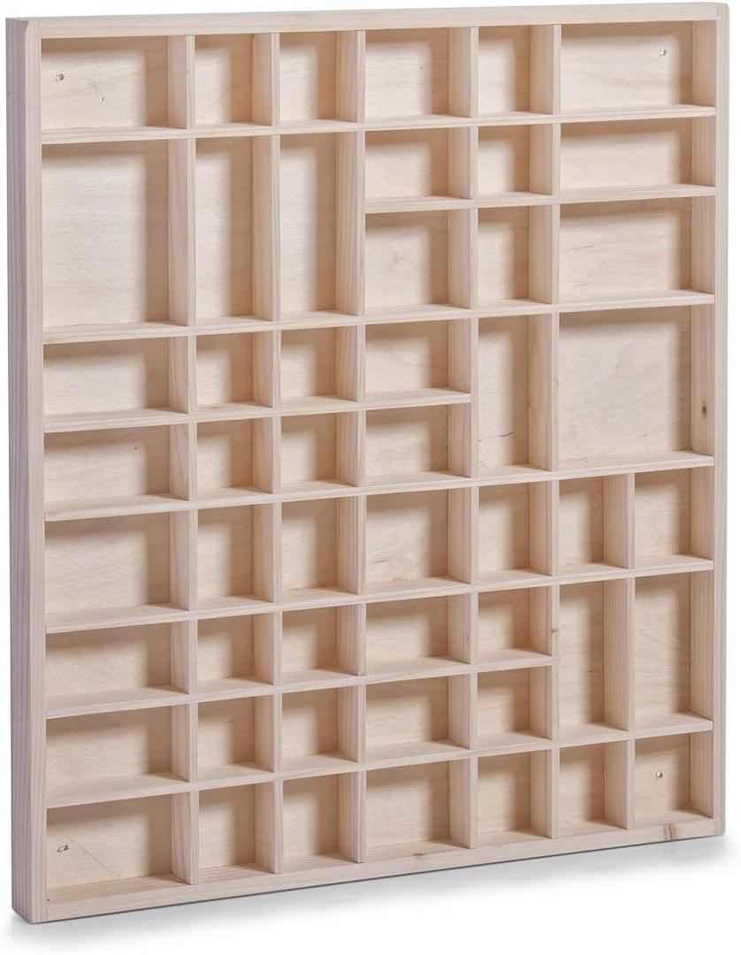 Zeller 12106 Display Case Length 52 cm Width 3.5 cm Height 46 cm Pine Wood Natural