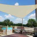 9' x 9' x 9' Sun Shade Sail UV Block Fabric Canopy in Beige Sand Triangle for Patio Garden Patio Customized
