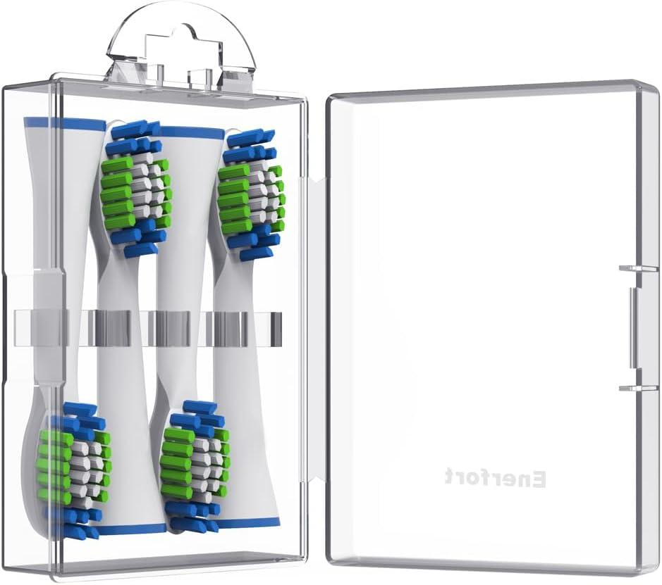 Toothbrush Heads Case, Brush Head Dustproof Cover Cap Protector Case Compatible with Oral-B Braun and Philips Replacement Brush Heads, Protects Toothbrush Head and Convenient Travel - Clear