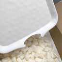 Extra Large Serving Tray with Handles, 20x13 inch, Set of 2 Melamine Platters for Serving Food, Turkey, Cookie, Rectangular Trays for Eating, Raised Dots Matt Finished, Dishwasher Safe, White