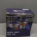 Rorence Mixing Bowls Set: Stainless Steel Non-Slip Bowls with Pour Spout, Handle and Lid - Set of 3 - Blue