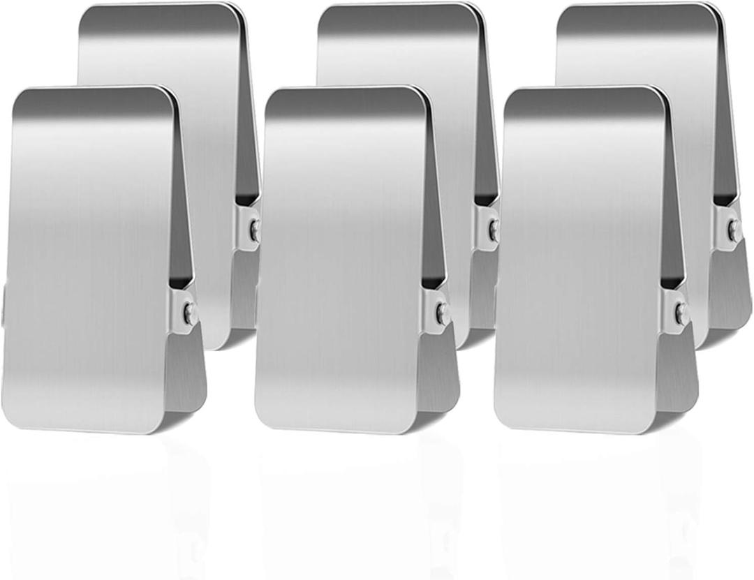 Stainless Steel Chip Clips,Long Heavy Duty Chip Clip for Record Text,DIY Clips for Office Kitchen School,for Paper/Food/Photo/File (6Pack),BURLIHOME