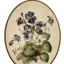 MAQIKA Vintage Purple Flower Oval Framed Wall Art Decor, Floral Wall Decor, Wildflower Oval Wall Hanging Decor, Vintage Botanical Canvas Prints Wall Art for Bedroom Living Room, 8.7x11.3 Inch