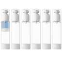 LONGWAY 3.4 Oz 100ml Clear Airless Cosmetic Cream Pump Bottle Travel Size Dispenser Refillable Containers for Shampoo, Foundation, Lotion (Pack of 6)