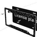 Black Leopard Print License Plate Frame - 1 Pack Aluminum Metal Novelty Auto Tag Frame Black Cheetah Car Accessories License Plate Holder Universal US Canada Size 12.3 x 6.3 Inch 4 Hole with Screws
