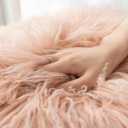 MOOX Mongolian Lamb Fur Pillow Covers Lumbar Throw Sheepskin Pillow Case Genuine Wool Fur Tibetan Accent Living Room Bedroom Decorative Cushion Cover (12 * 20inch Pink)