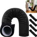 Tlswshsy Portable AC Hose Insulation Sleeve, Air Conditioner Exhaust Hose Cover with 4 Straps, Heat Shield Wrap for 5" & 5.9" Diameter Vent Hose Easy Installation (Black)