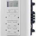 MyTouchSmart In-Wall Digital Timer, 4 Programmable On/Off Buttons, 2 Easy On/Off Buttons, 24 Hour Daily Cycles, Blue LED Indicators, with Battery Backup, for Indoor/Outdoor Lights, Fans, 26893
