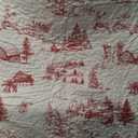 WONGS BEDDING Christmas Quilt Set Queen Size, Red Hand-Painted Imagery Bedspread Coverlet Set with Christmas Tree, Soft Lightweight Microfiber All Season Bedding Set(94x108")