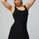Women Sleeveless Bodycon Ruched Short Dress Side Drawstring Solid Crew Neck Sundress Casual Summer Tank Mini Dresses, Size M