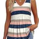 OFEEFAN Womens Tank Tops 2025 Flowy Peplum Tops for Women Dressy Sleeveless V Neck Babydoll Tank Tops, XXL