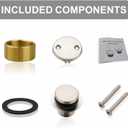 Welsan Bathtub Drain Tip Toe Tub Conversion Kit, Replacement Bath Trim with Two-Hole Overflow Faceplate and Universal Fine/Coarse Thread Assembly, Brushed Nickel