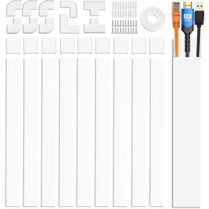 Cable Cover Wall - Cord Hiders for TV on Wall, 157 Inches Cable Cover Channel, White (Large)