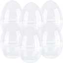 6 Pcs 8 Inch/ 10 Inch/ 12 Inch Giant Plastic Easter Egg Clear Empty Jumbo Easter Egg Oversize Plastic Eggs for Easters Fillers Basket Party Favor DIY Hunt Surprise Easter Eggs (Clear ( 12 Inch )