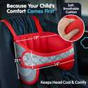 NapUp Adjustable Head Support for Car Seat Patented & Crash-Tested Anti-Bobbing Head Holder Strap, Comfortable Sleep Solution - Breathable Fabric, Kids Travel Accessories - Ages 2+ - Red