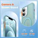 Compatible with iPhone 12 Case & iPhone 12 Pro Case 6.1" with Invisible Ring Stand [Compatible with Mag-Safe] Translucent with Magnetic Kickstand, Blue