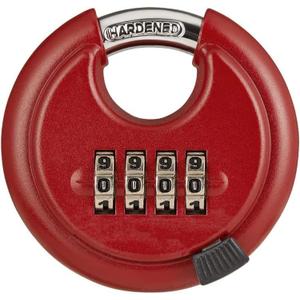 Combination Lock, Discus Padlock with 4 Digital Combination,Disc Lock for Storage Unit,Trailer (Red)