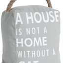 Pavilion Gift Company 72155 Cat Door Stopper, 5 by 6-Inch, Grey, White