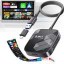 3-in-1 Wireless CarPlay Adapter 2026, Android Auto & Car Play Converter with HDMI Input for Fire TV Stick, Screen Mirroring & Streaming for Netflix/YouTube, Metal&Glass Case, Fit for 2016+ Cars -Grey