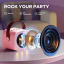 YLL Karaoke Machine for Kids, Portable Mini Speaker with 2 Wireless Microphones, Trendy Toys Birthday Gifts for Girls Ages 3, 4, 5, 6, 7, 8, 9, 10+ Years Old Toddler Singing Family Home Party (Rose)